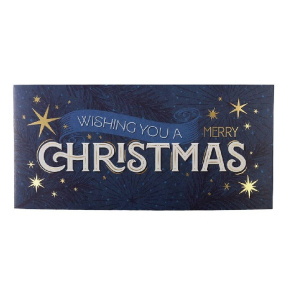 Artebene ajándékutalvány tartó (23x11 cm) sötétkék, Merry Christmas karácsonyi (6)