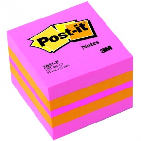 3M Post-it Öntapadó minikocka 51 × 51 mm, 400 lap, rózsaszín/narancs