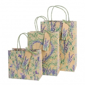 Artebene ajándéktasak (18x16x8 cm) kraft, levendulás (6)