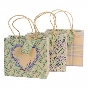 Artebene ajándéktasak (18x16x8 cm) kraft, levendula szív (6)