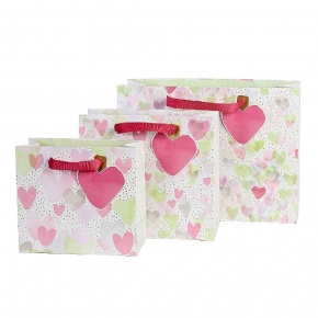 Artebene ajándéktasak (18x16x8 cm) pasztell szívek (6)