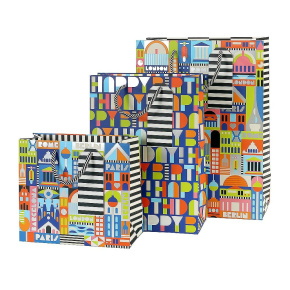 Artebene ajándéktasak (18x16x8 cm) színes városok (206639) (6)