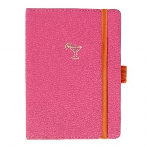 Artebene notesz, A6, 72 lap, pontozott, gumipántos, pink, vegán bőr (6)