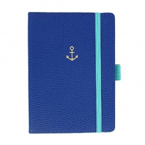 Artebene notesz A6, 72 lap, pontozott, gumipántos, királykék, vegán bőr (6)