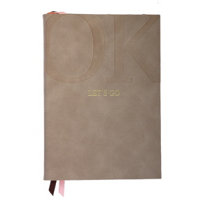 Artebene notesz A5, 120 lap, pontozott, taupe, vegán bőr (6)