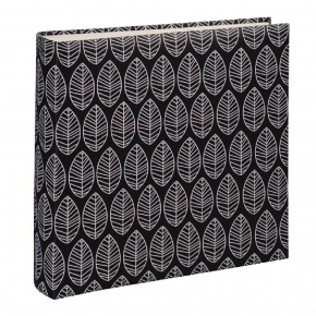 Hama fotóalbum, beragasztós, 100old, 400db, Jumbo, fekete, levélmintás