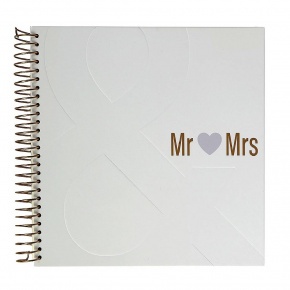 Artebene vendégkönyv (24x24 cm, 80lap), spirálos, fehér, Mr. & Mrs. esk. (6)