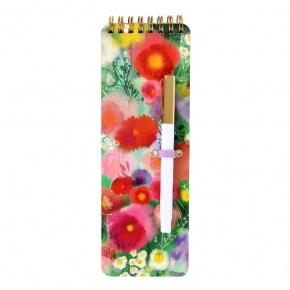 Artebene jegyzettömb golyóstollal, spirálos (21,5x7,5 cm), színes tavaszi virágos (6)