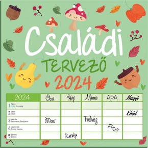 Lizzy Card Hűtőmágneses naptár 2 heti, Családi tervező 2024