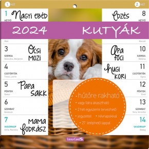 Lizzy Card Hűtőmágneses naptár 2 heti, Kutyák 2024