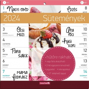 Lizzy Card Hűtőmágneses naptár 2 heti, Sütemények 2024