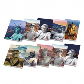 Pigna tűzött füzet, A4, 40 lap, négyzethálós, 4-féle minta, CITY TAKE A SELFIE