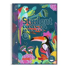Baier Brunnen spirálfüzet, A4, vonalas, 90g, 80lap, lefűzhető, perforált, Student Trópusi