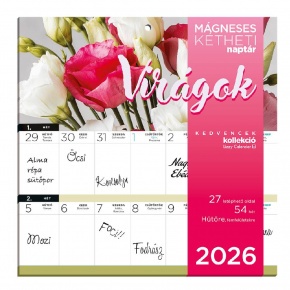 Lizzy Hűtőmágneses naptár 2 heti 2026 Virágok