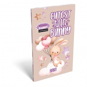 Lizzy A6 tűzött zsebnaptár 2026 LOLLIPOP BUNNY RABBIT