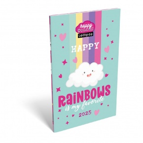 Lizzy A6 tűzött zsebnaptár 2026 LOLLIPOP HAPPY RAINBOW