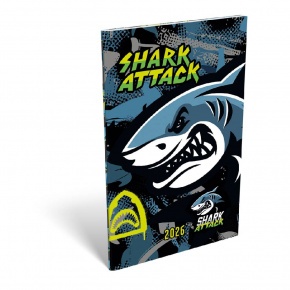 Lizzy A6 tűzött zsebnaptár 2026 SHARK ATTACK