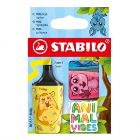 STABILO BOSS MINI Animal Vibes szövegkiemelő készlet 3 db-os