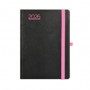 TopTimer Határidőnapló 2026, N021 A5 (Napi beoszt.) FEKETE-PINK