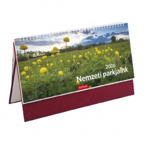 TopTimer T054 NEMZETI PARK Álló asztali naptár 2026, BORDÓ
