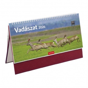 TopTimer T054 VADÁSZAT Álló asztali naptár 2026, BORDÓ
