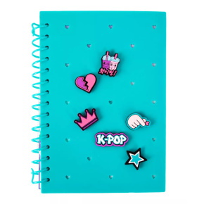 CoolPack Spirálfüzet A5 100lapos PP borítóval 3D kitűzőkkel K-POP Rainbow