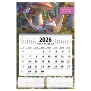 27D7610-000 TopTimer D076 Diák fali tervező, 16 havi (2026.09.01-2027.12.31.) UNIKORNIS