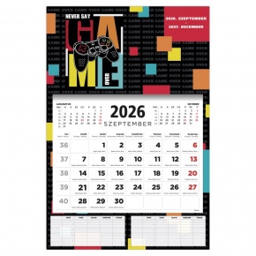 27D7620-000 TopTimer D076 Diák fali tervező, 16 havi (2026.09.01-2027.12.31.) GAMER