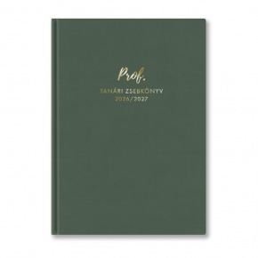 27P100C-601 TopTimer P100 Tanári zsebkönyv, heti beoszt. 2026-2027, SÖTÉT OLIVA
