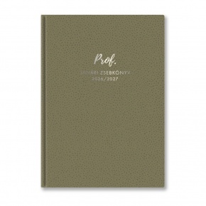 27P100T-613 TopTimer P100 Tanári zsebkönyv, heti beoszt. 2026-2027, OLIVA ZÖLD