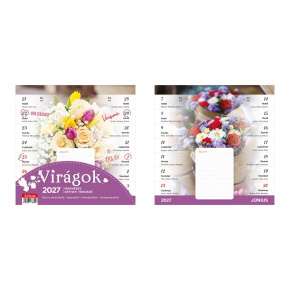 Top Timer Falinaptár 2027, T090, mágneses VIRÁGOK