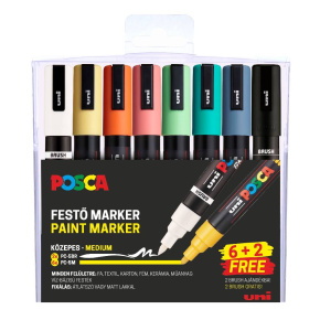 Uni Posca Filctoll PC-5M 6+2 PC-5BR 8db-os készlet