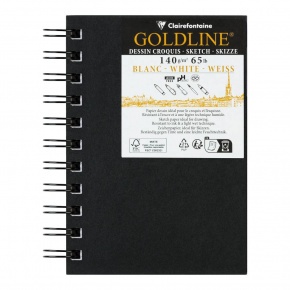 Clairefontaine vázlatkönyv (10,5x14,8 cm, 140 g/m2, 50 lap, spirálos) goldline/ fekete