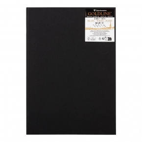 Clairefontaine vázlatkönyv (21x29,7 cm, 140 g/m2, 50 lap) goldline/ fekete