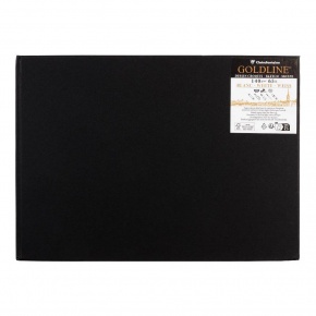 Clairefontaine vázlatkönyv (29,7x21 cm, 140 g/m2, 50 lap, fekvő) goldline/ fekete