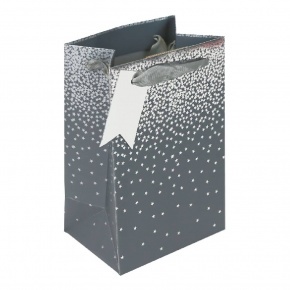 Eurowrap ajándéktasak, ezüst, ombre, csillagos (12,7x20,3x9 cm) (6)