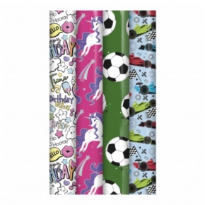 Eurowrap tek.csomagolópapír (70x300 cm) gyerek minták, 4-féle (5)