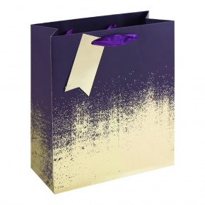 Eurowrap ajándéktasak (21,5x25x10 cm) lila, arany ombre (6)