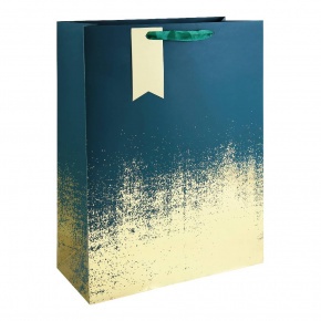 Eurowrap ajándéktasak (33x45,5x15 cm) ezüst, ombre, csillagos (6)