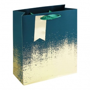 Eurowrap ajándéktasak (21,5x25x10 cm) zöld, arany ombre (6)