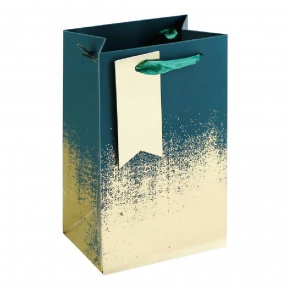 Eurowrap ajándéktasak (12,7x20,3x9 cm) zöld, arany ombre (6)