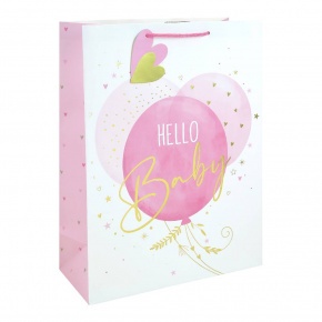 Eurowrap ajándéktasak (33x45,5x15 cm) Baby, rózsaszín (6)