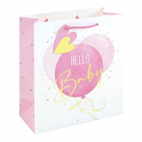 Eurowrap ajándéktasak (21,5x25x10 cm) Baby, rózsaszín (6)