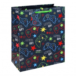 Eurowrap ajándéktasak (26,5x33x14 cm) fekete, gamer (6)