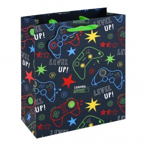 Eurowrap ajándéktasak (21,5x25x10 cm) fekete, gamer (6)