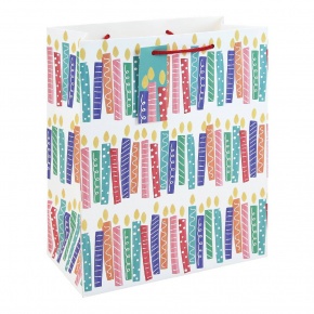 Eurowrap ajándéktasak (26,5x33x14 cm) színes gyertyás (6)