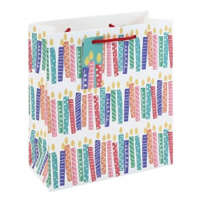 Eurowrap ajándéktasak (21,5x25x10 cm) színes gyertyás (6)