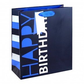 Eurowrap ajándéktasak (21,5x25x10 cm) kék, Happy Birthday (6)