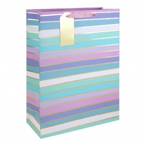 Eurowrap ajándéktasak (33x45,5x15 cm) kék-lila csíkos (6)