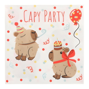 Papstar Szalvéta (20db, 3-rét, 33x33 cm) Capy Party (6)